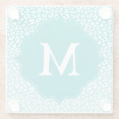 Dessous-de-verre En Verre Monogramme Empreinte de léopard Turquoise (Dos)