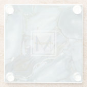 Dessous-de-verre En Verre Monogramme en pierre naturel de marbre bleu (Dos)