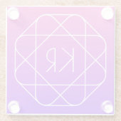 Dessous-de-verre En Verre Monogramme géométrique cool | Violette violette ma (Dos)