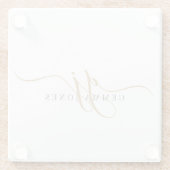 Dessous-de-verre En Verre Monogramme Gold Noir tendance Nom initial du scrip (Dos)