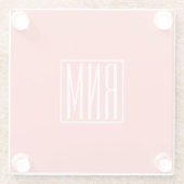 Dessous-de-verre En Verre Monogramme initial | Blanc Sur Le Corail (Dos)