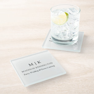 Dessous-de-verre En Verre Monogramme minimaliste moderne ou ajouter un logo