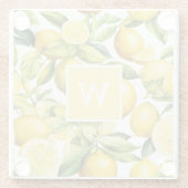 Dessous-de-verre En Verre Monogramme Motif Citrus citron (Dos)