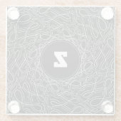 Dessous-de-verre En Verre Monogramme noir & blanc Motif spirale moderne (Dos)