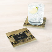 Dessous-de-verre En Verre Monogramme noir or (Incliné)