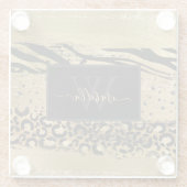 Dessous-de-verre En Verre Monogramme noir or (Dos)