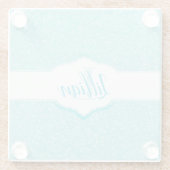 Dessous-de-verre En Verre Monogramme Parties scintillant turquoise (Dos)