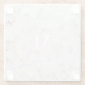 Dessous-de-verre En Verre Monogramme personnalisé en marbre d'or rose (Dos)