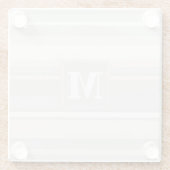 Dessous-de-verre En Verre Monogramme rayures beiges (Dos)