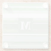 Dessous-de-verre En Verre Monogramme rayures vert pâle (Dos)