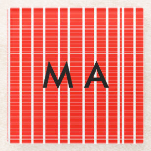 Dessous-de-verre En Verre Monogramme simple ajoutez votre lettre de nom homm