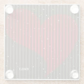 Dessous-de-verre En Verre Monogramme Simple Coeur Rouge (Dos)