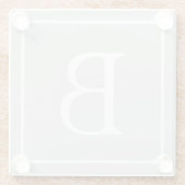 Dessous-de-verre En Verre Monogramme simple gris clair (Dos)