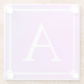 Dessous-de-verre En Verre Monogramme simple | Ombre subtil rose/violet (Dos)