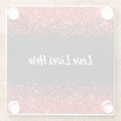 Dessous-de-verre En Verre Monogramme - Texte blanc sur noir avec parties sci (Dos)