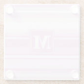 Dessous-de-verre En Verre Monogrammes à rayures roses pour bébé (Dos)