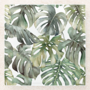 Dessous-de-verre En Verre Monstère tropicale Big Watercolor Motif