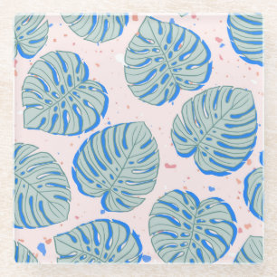 Dessous-de-verre En Verre Monstère tropicale : Terrazzo Motif Vintage