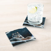 Dessous-de-verre En Verre Mont Lynx d'hiver (Incliné)