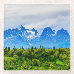 Dessous-de-verre En Verre Montagnes majestueuses de l'Alaska