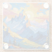 Dessous-de-verre En Verre Montañas al amanecer con resplandor (Dos)