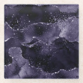Dessous-de-verre En Verre Moody Agate | Midnight Indigo Deep Purple Glam (Devant)