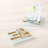 Dessous-de-verre En Verre Moody Grosse cat me laisse tranquille (Incliné)