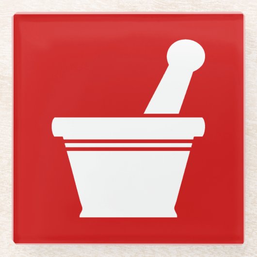 Dessous-de-verre En Verre Mortier et pilon (Devant)