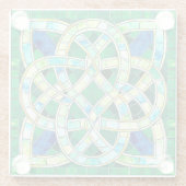 Dessous-de-verre En Verre Mosaïque de pierre céleste verte (Dos)