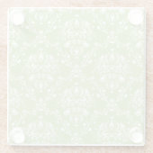 Dessous-de-verre En Verre Moss Green Damask (Dos)