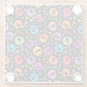 Dessous-de-verre En Verre Motif 2 de crânes (Dos)