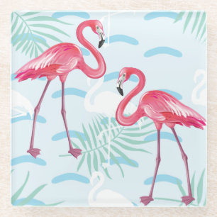 Dessous-de-verre En Verre Motif 2 de Flamant rose
