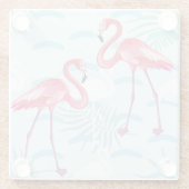 Dessous-de-verre En Verre Motif 2 de Flamant rose (Dos)