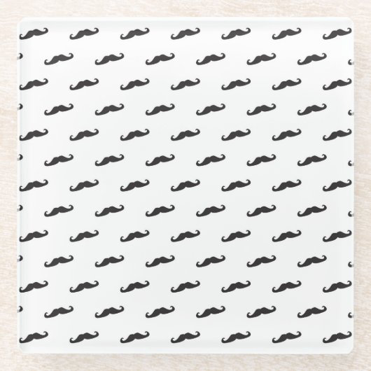 Dessous-de-verre En Verre Motif 2 de hippie de moustache (Devant)