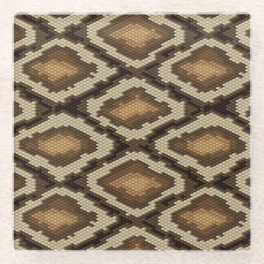 Dessous-de-verre En Verre Motif 2 de peau de serpent de python (Devant)