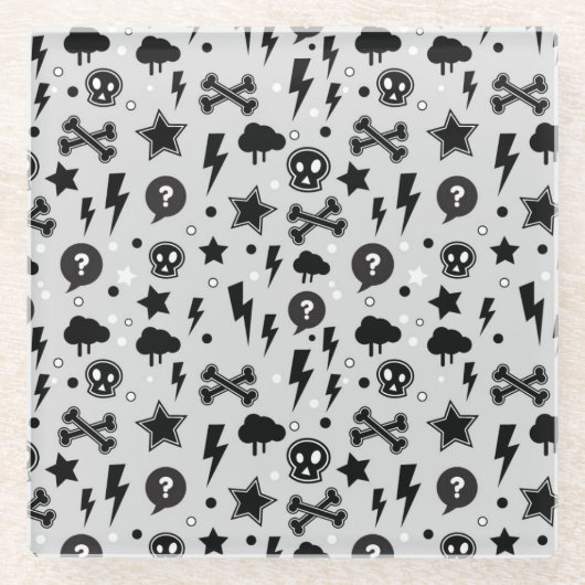 Dessous-de-verre En Verre Motif à la mode (Devant)