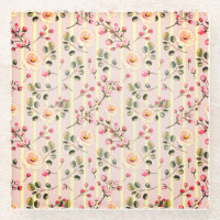 Motif à rayures florales rose pâle