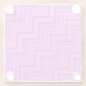 Dessous-de-verre En Verre Motif à rayures roses (Dos)