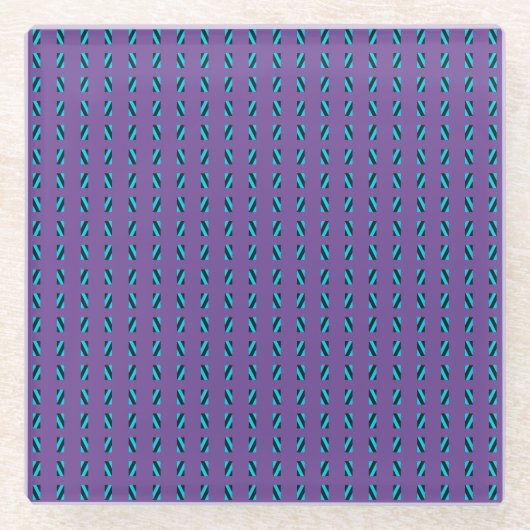 Dessous-de-verre En Verre Motif à rayures violettes (Devant)