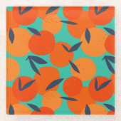 Dessous-de-verre En Verre Motif Abstrait de fruits orange (Devant)