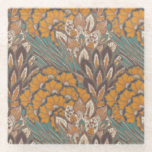 Dessous-de-verre En Verre Motif abstrait de plume de paon