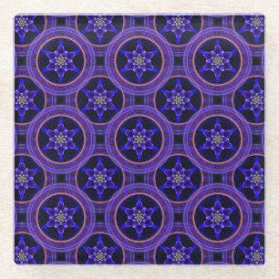 Dessous-de-verre En Verre Motif Abstrait Élégant Bohème Moderne Floral #505