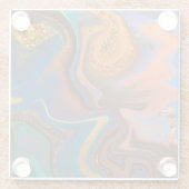 Dessous-de-verre En Verre motif abstrait marbré (Dos)