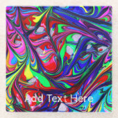 Dessous-de-verre En Verre Motif Abstrait Rainbow Paint Swirl (Devant)