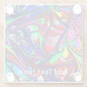 Dessous-de-verre En Verre Motif Abstrait Rainbow Paint Swirl (Dos)