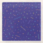 Dessous-de-verre En Verre Motif Abstrait rétro (Devant)