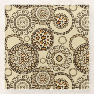 Dessous-de-verre En Verre Motif africain 3 de peau de guépard