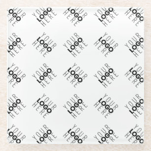 Dessous-de-verre En Verre Motif alterné de logo ou d'image d'entreprise Bl
