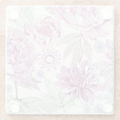 Dessous-de-verre En Verre Motif avec les fleurs roses (Dos)