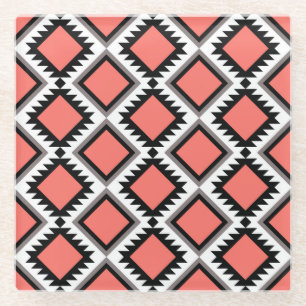 Dessous-de-verre En Verre Motif Aztec
